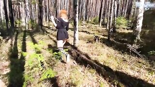 MoonFleur in 003 Redhead Deep Sucking and Doggystyle Fucking in the Forest